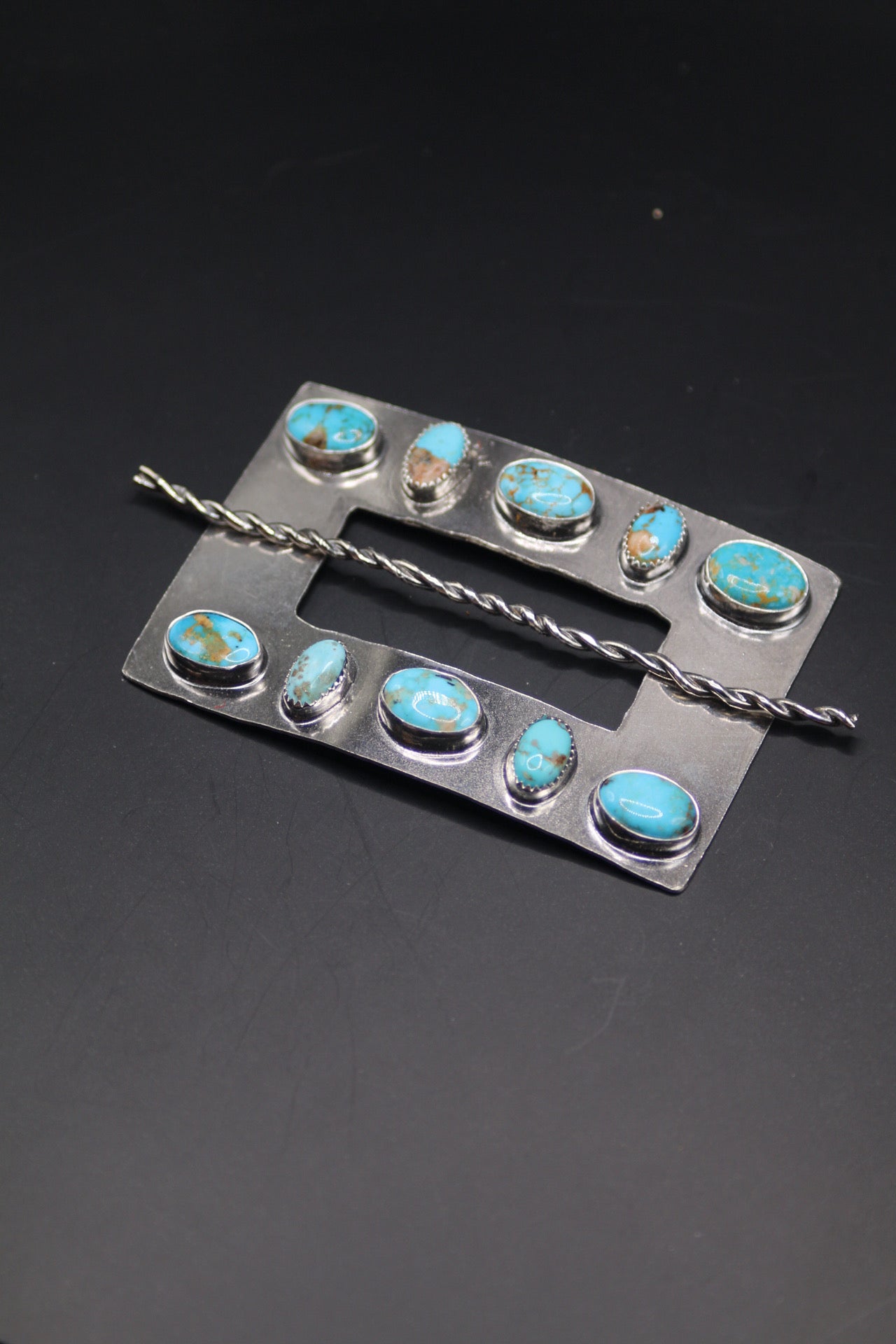 Turquoise 10 stone hair pin