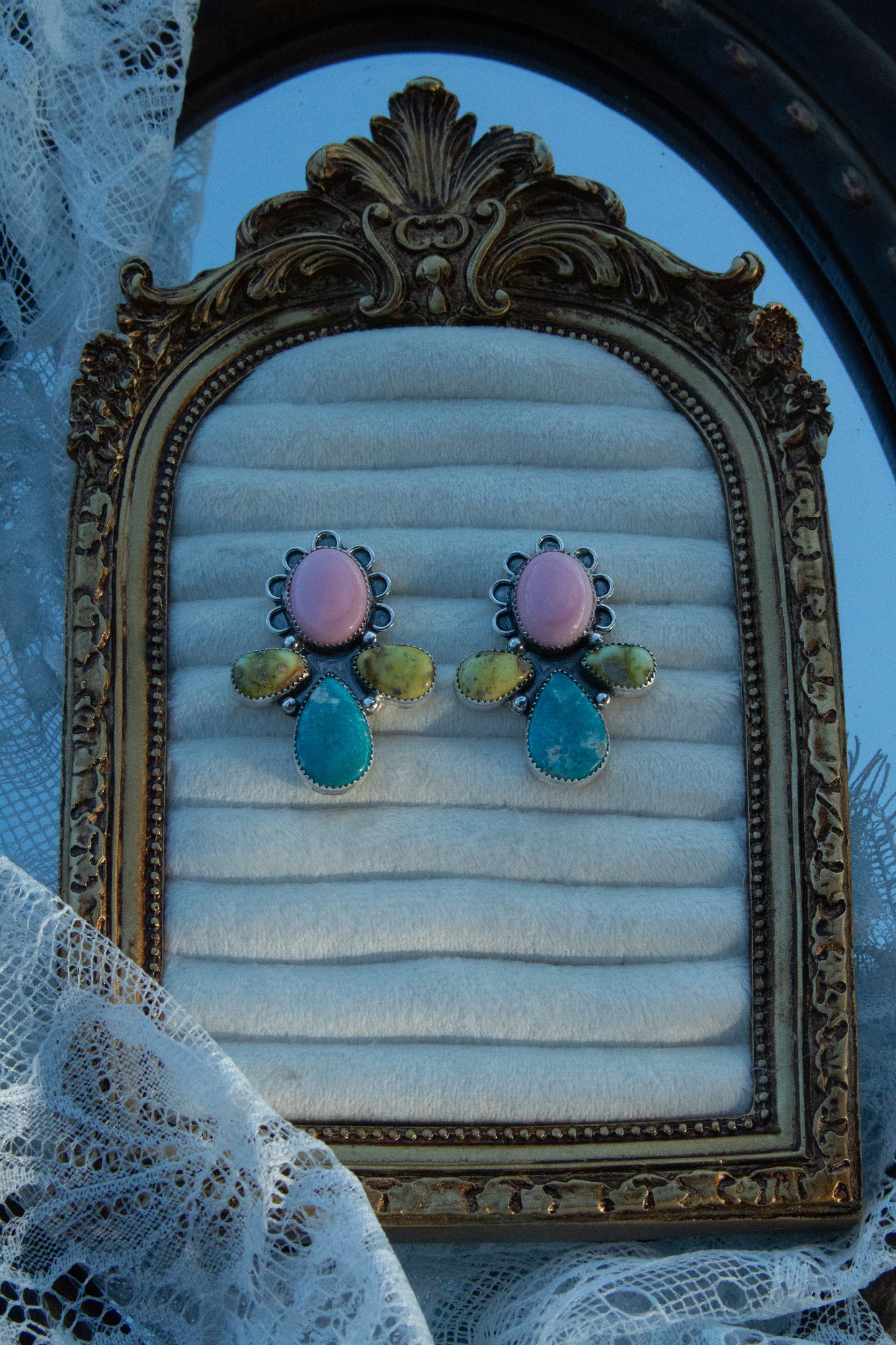 Conch, whitewater and palomino earrings