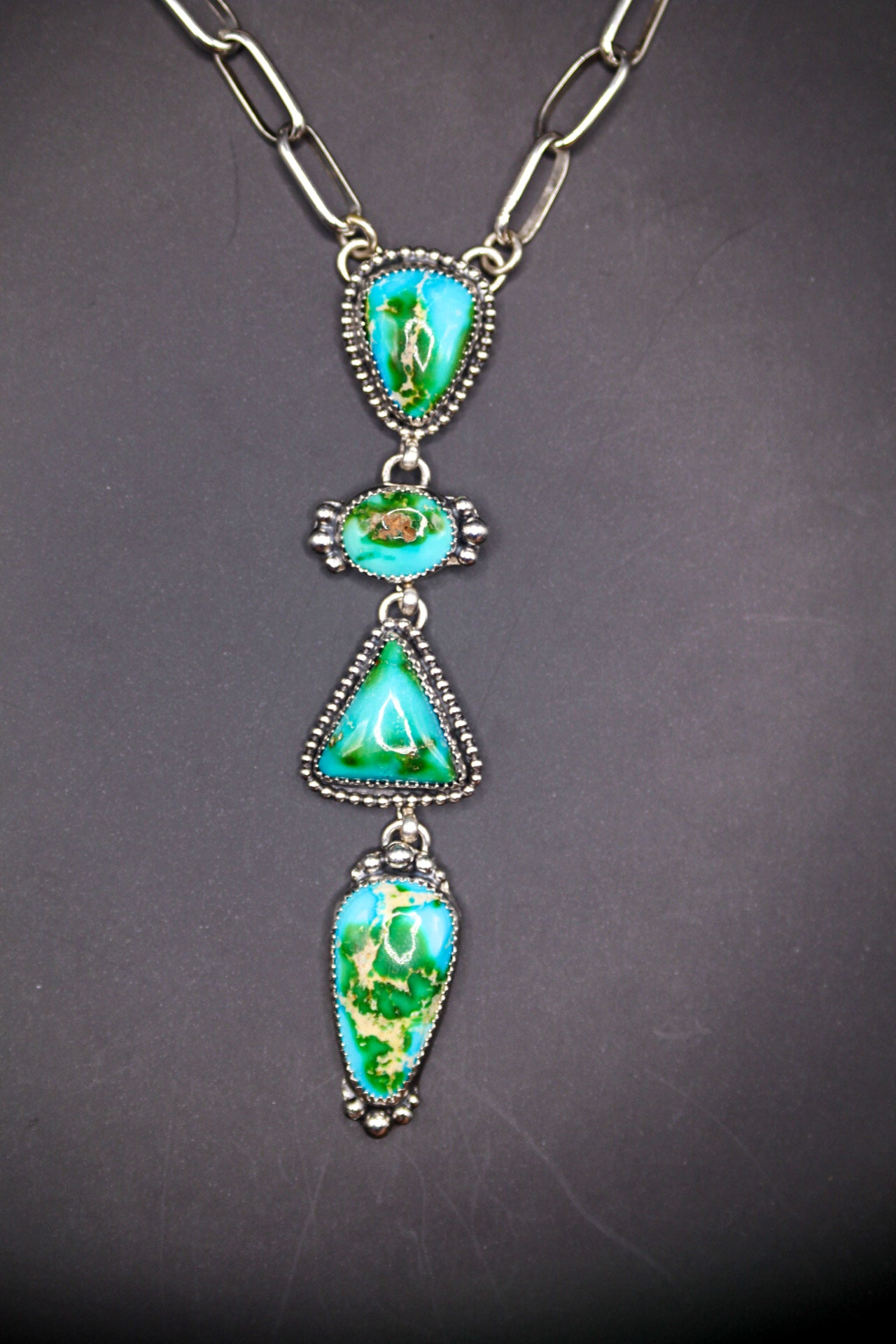 Sonoran gold lariat on a hand made chain