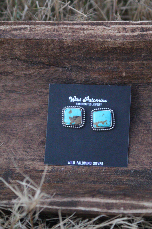 Number 8 square earrings