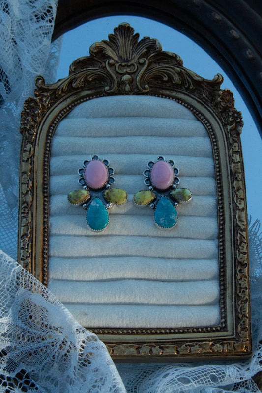 Conch, whitewater and palomino earrings