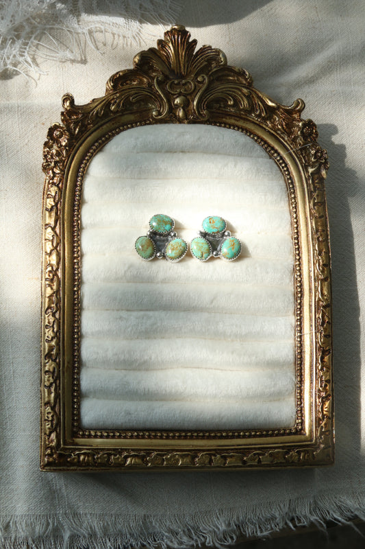 3 stone cluster earrings