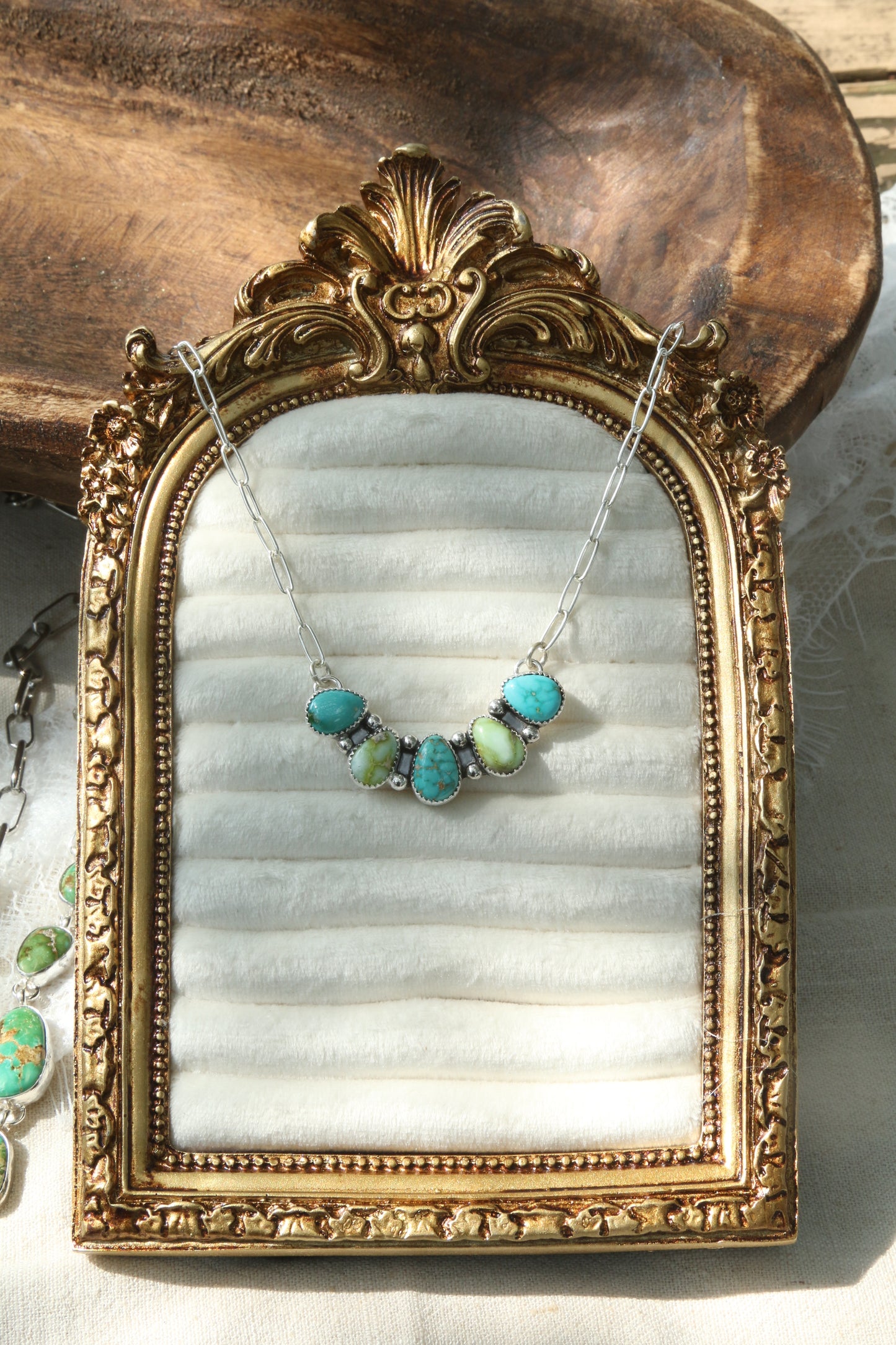 Sierra Bella and palomino necklace on 18” chain