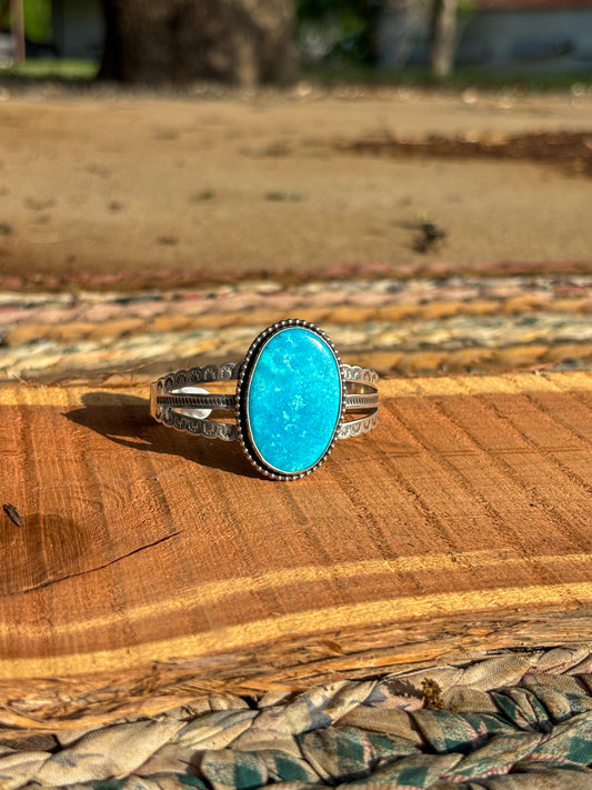 Whitewater Turquoise stamped cuff