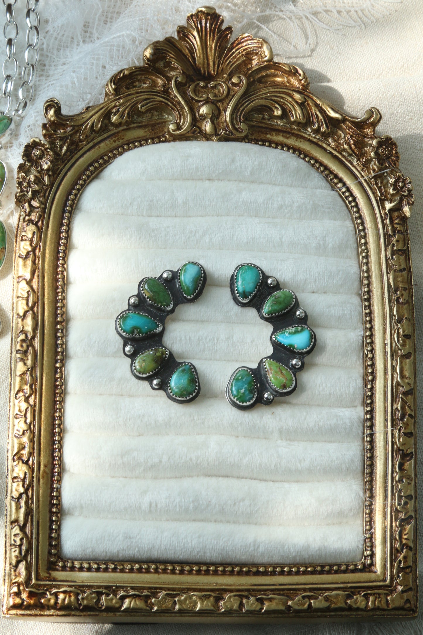 Sonoran gold half cluster earrings