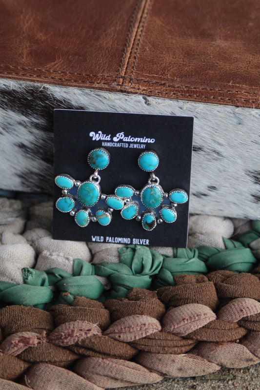 Sonoran drop half cluster earrings
