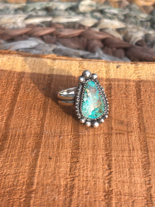 Turquoise double band ring -9