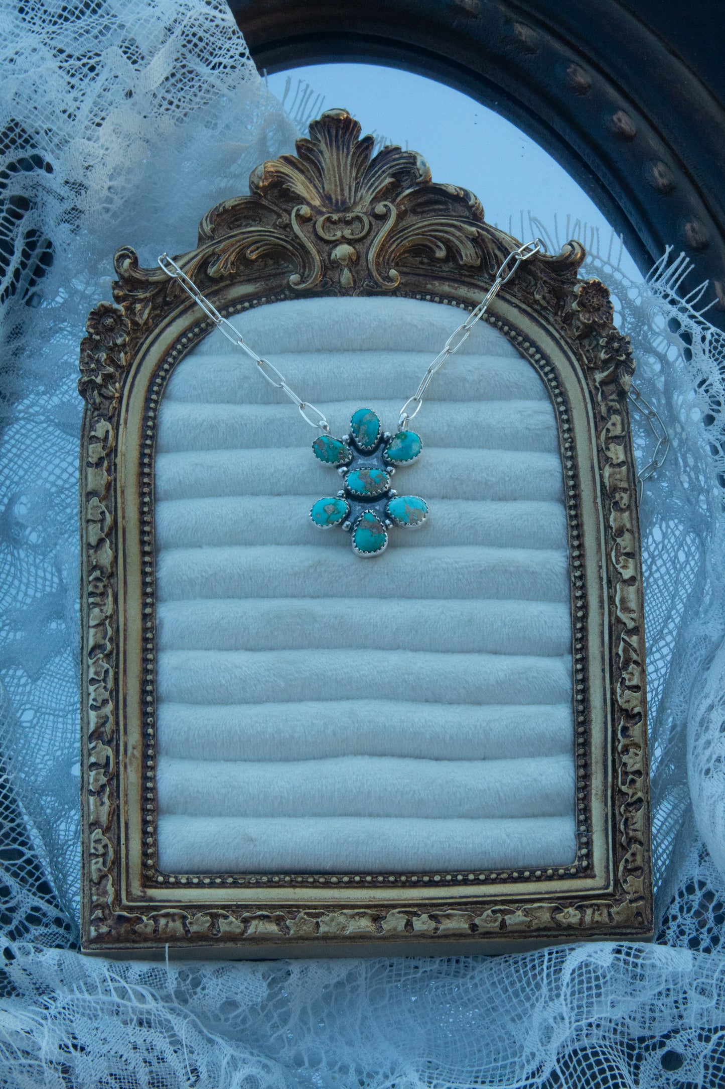 7 stone cluster necklace - Sonoran