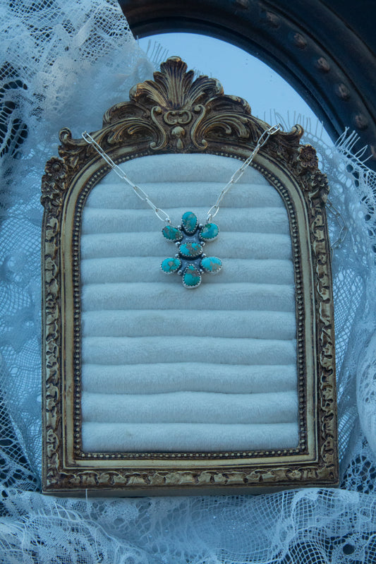 7 stone cluster necklace - Sonoran