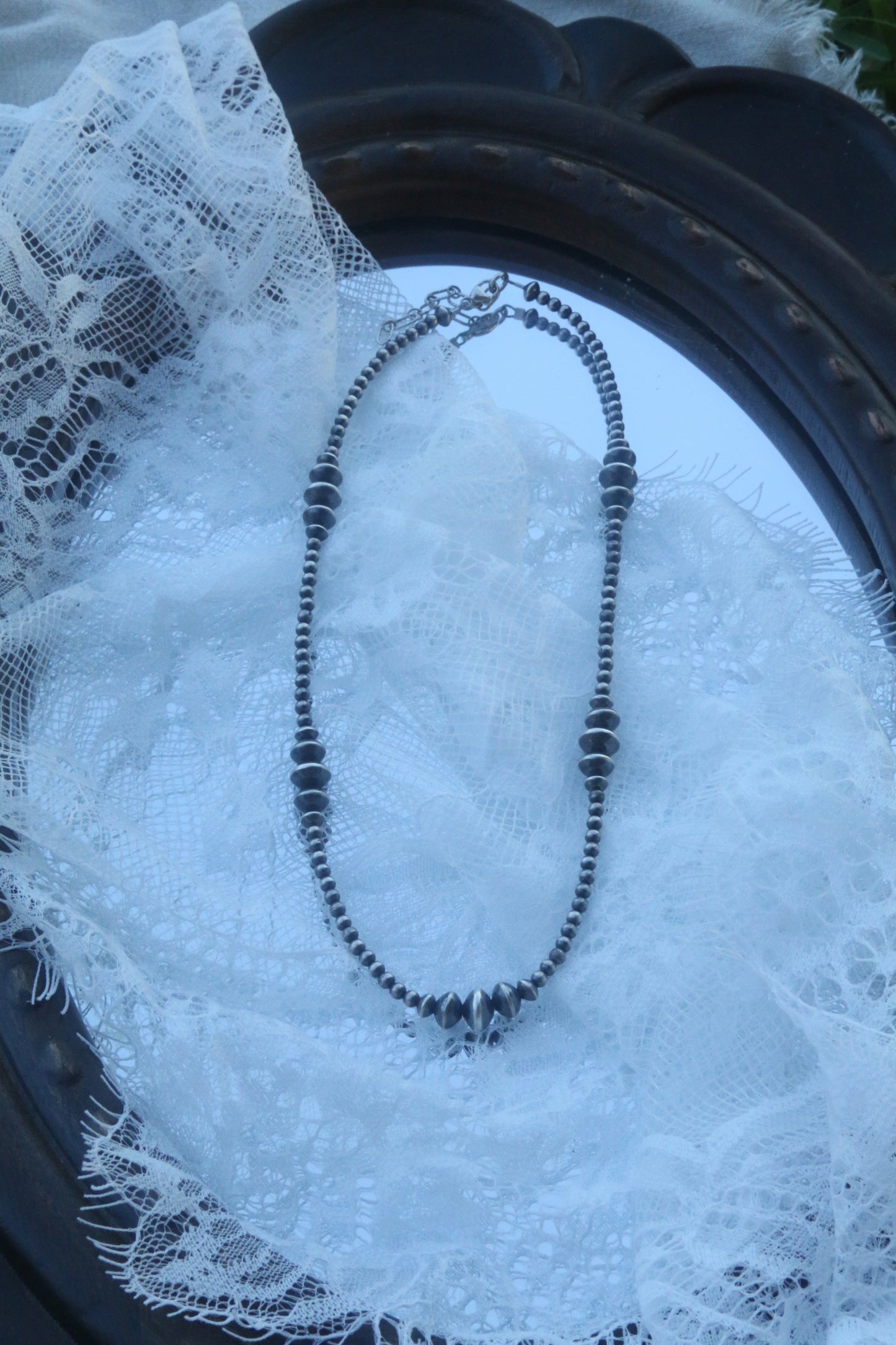 Sterling silver pearls and saucers 3-8mm