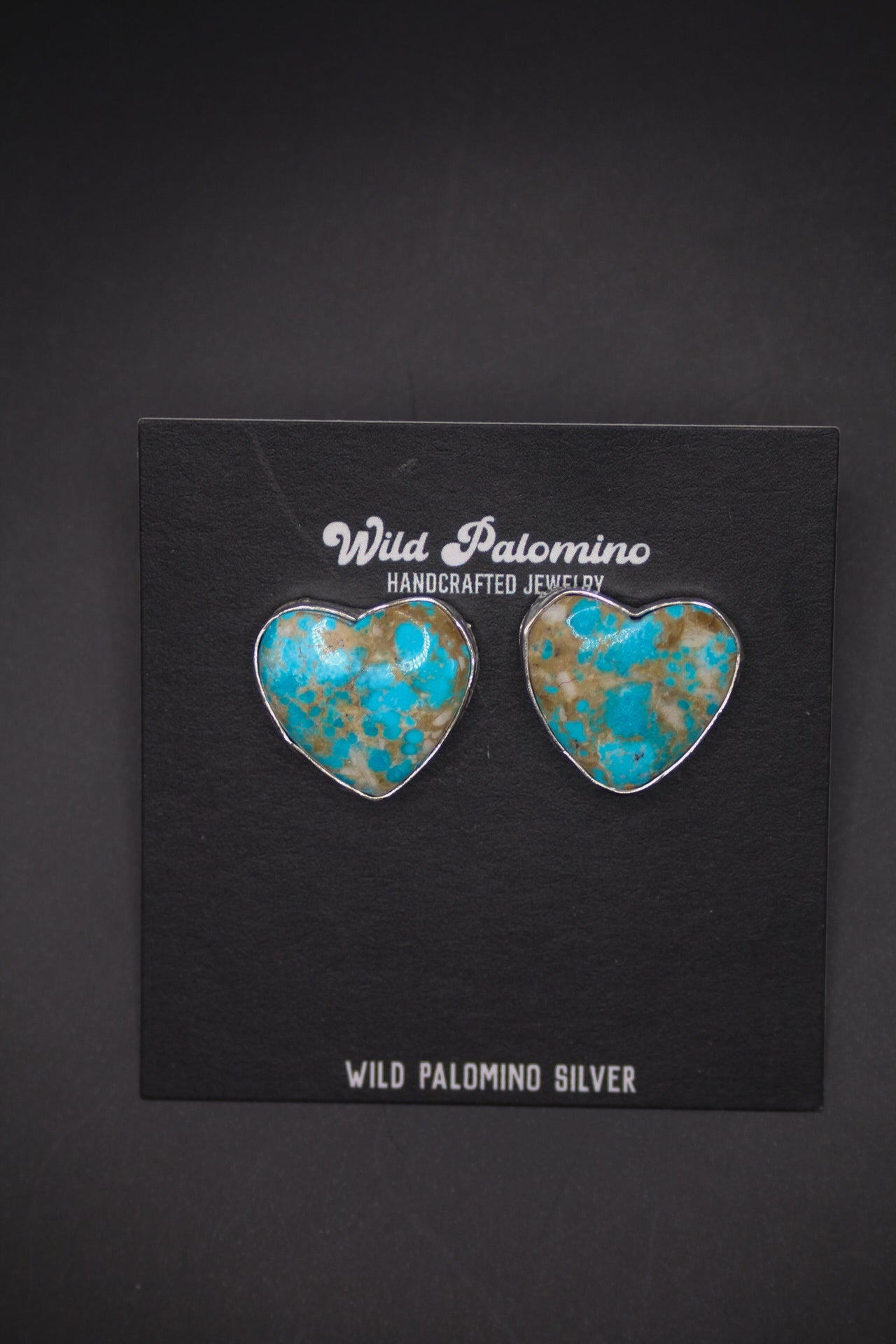 Turquoise heart studs