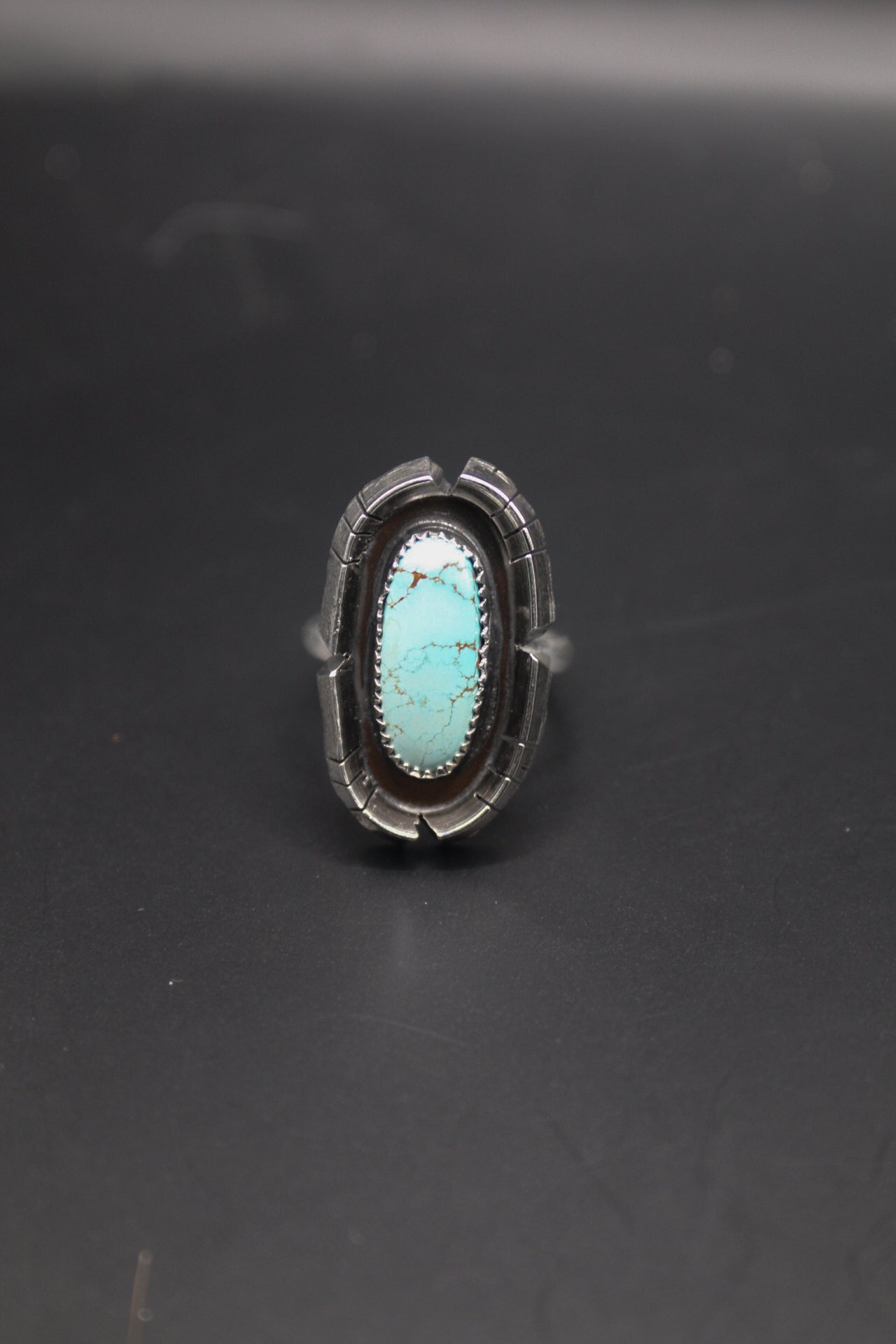 Turquoise derailed ring - 7.5