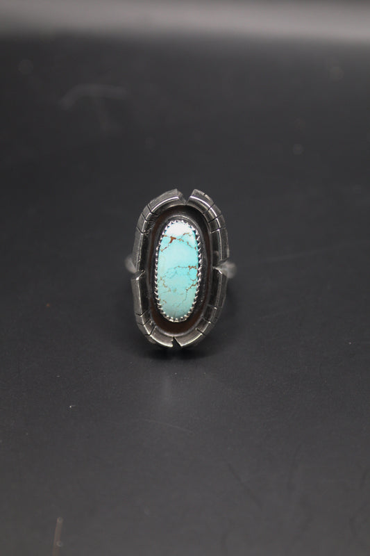 Turquoise derailed ring - 7.5