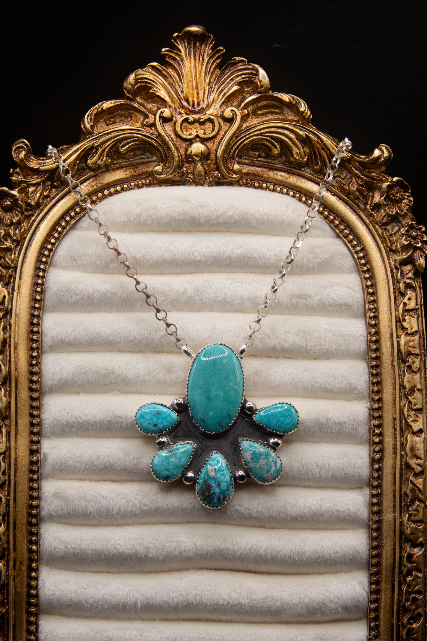 Whitewater cluster necklace 17”