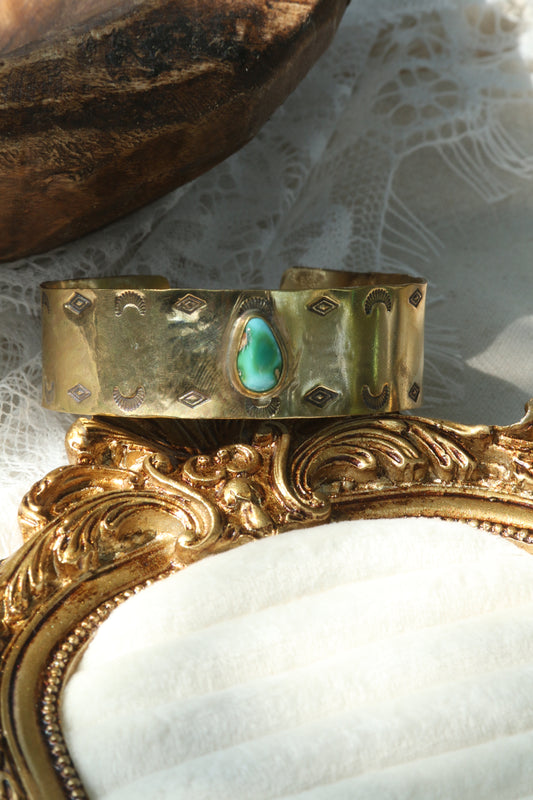 Brass / Sonoran gold stamped cuff